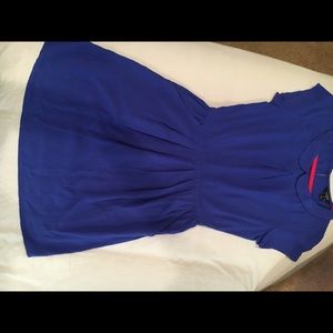 J.CREW PETER PAN COLLAR BLUE PLEATED DRESS SIZE 0